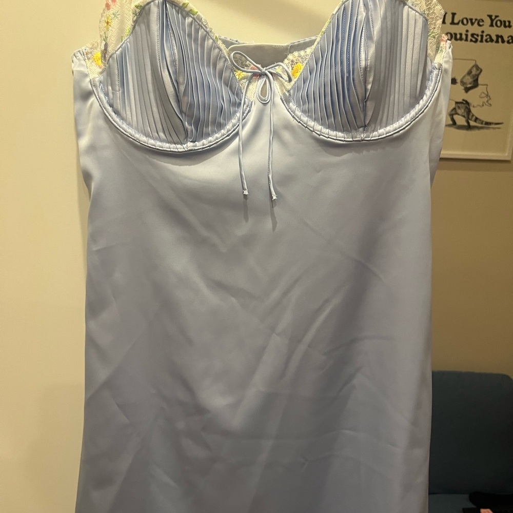 For Love And Lemons Blue Chemise Slip